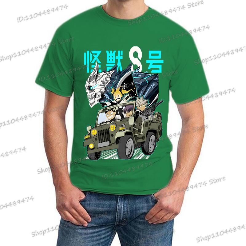 Funny Manga Kaiju No 8 Streetwear Japanese Y2K Anime Men T-shirt Casual Short Sleeve Harajuku Kafka Hibino Men's Clothing Tops