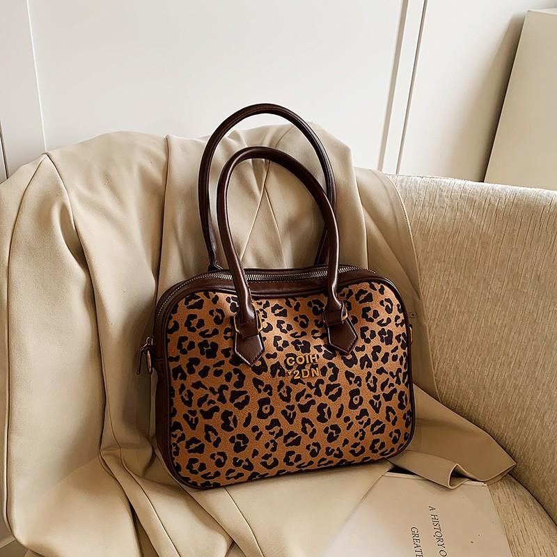 

Женская сумка через плечо с леопардовым принтом, большая вместимость, универсальная, повседневная, портативная, новинка на осень и зиму