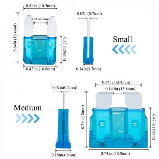 AHL 250PCS Car Blade Fuses Assortment Kit Standard & Mini Auto Fuses 2A/ 3A/ 5A/ 7.5A/ 10A/ 15A/ 20A/ 25A/ 30A/ 35A/ 40A/ 45A/ 50A for Automotive