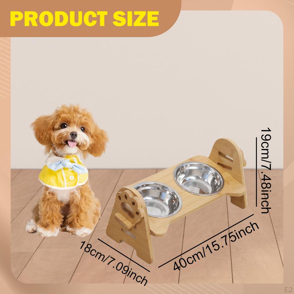 Dog Food Water Bowl, Raised Cat Bowls with Non Slip Stand, Pet Feeder for Feeding