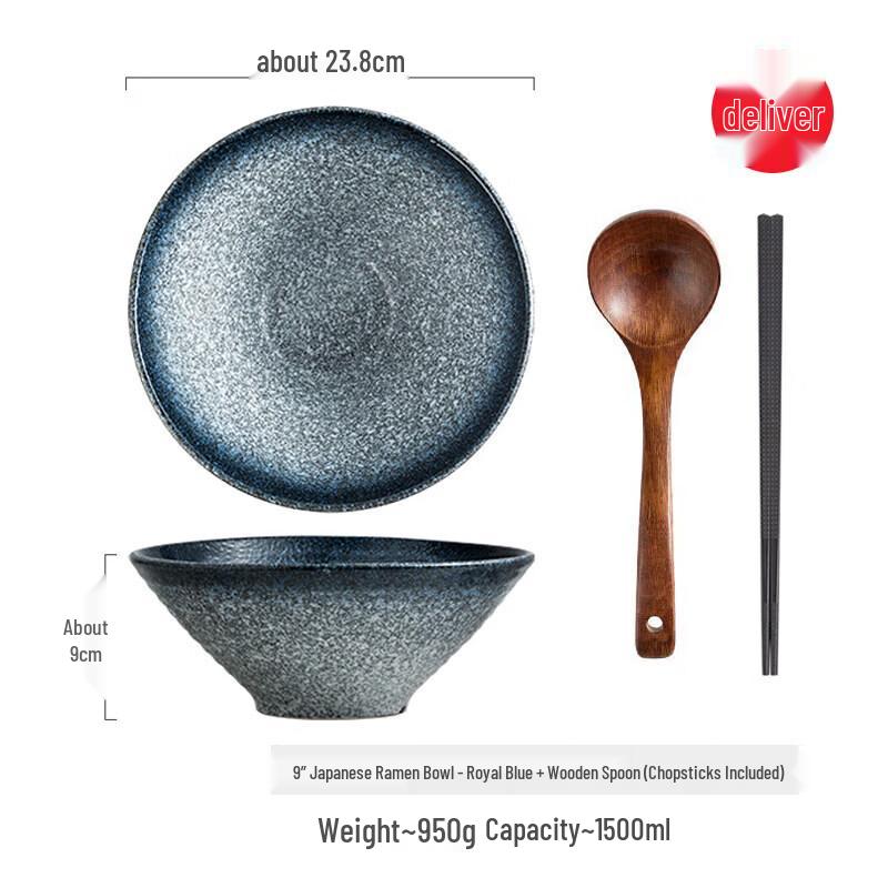 Japanese Underglaze Ceramic Ramen & Soup Bowl