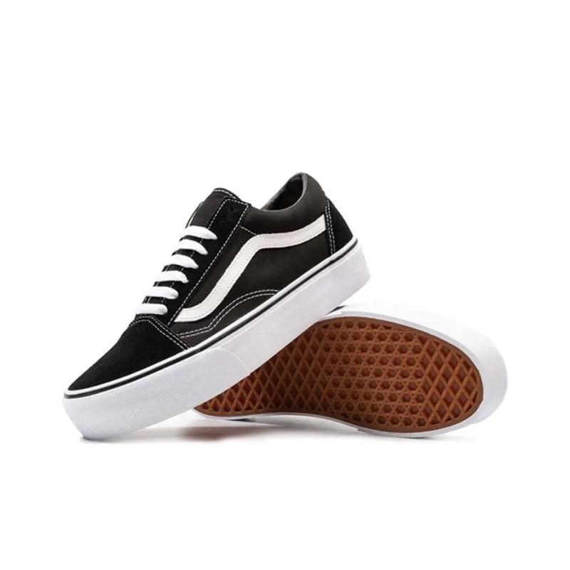 Vans Zapatillas casuales de caña baja cómodas de moda de la vieja escuela versátiles con absorción de impactos duraderas para niños VNOA3B3UY28