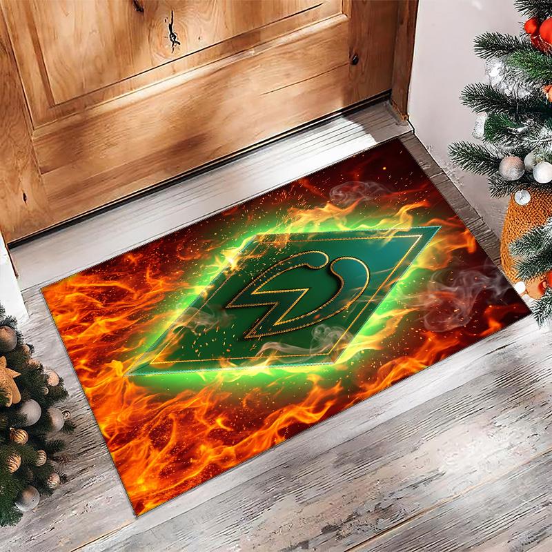 Tappeto in Velluto di Cristallo con Stampa Calcio Werder Bremen, Comodo Assorbente d'Acqua Antiscivolo Tappeto per Pavimenti Interni
