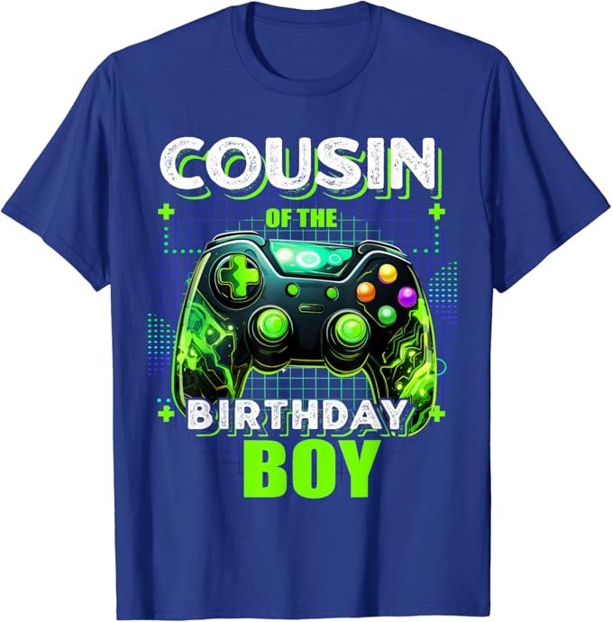 Cousin,Brother,Sister of The Birthday Boy Matching Video Game Birthday T-Shirt Humor Funny Gamer Graphic Tee Sons Daughters Gift