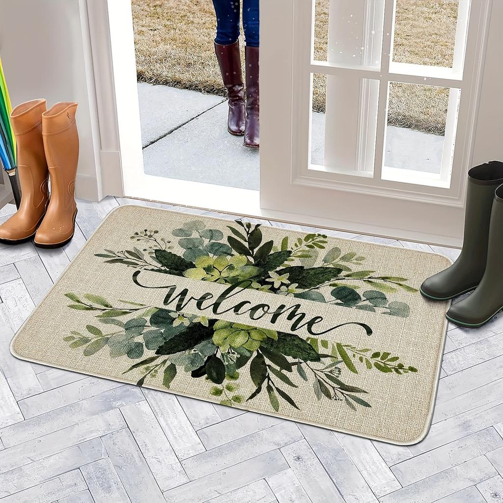 Green Leaf Carpet Fresh Doormat Soft Welcome Mat Living Room Carpet Rug For Bedroom Floor Mat Warm Home Decor