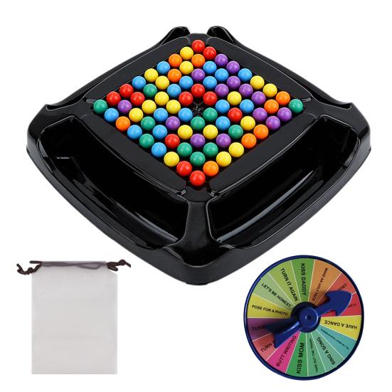 Ball Elimination Board Game with 80/120 Colorful Beads Color Recognition Focus Logic Training Multi-Player Strategy Game Educational Beads Toy