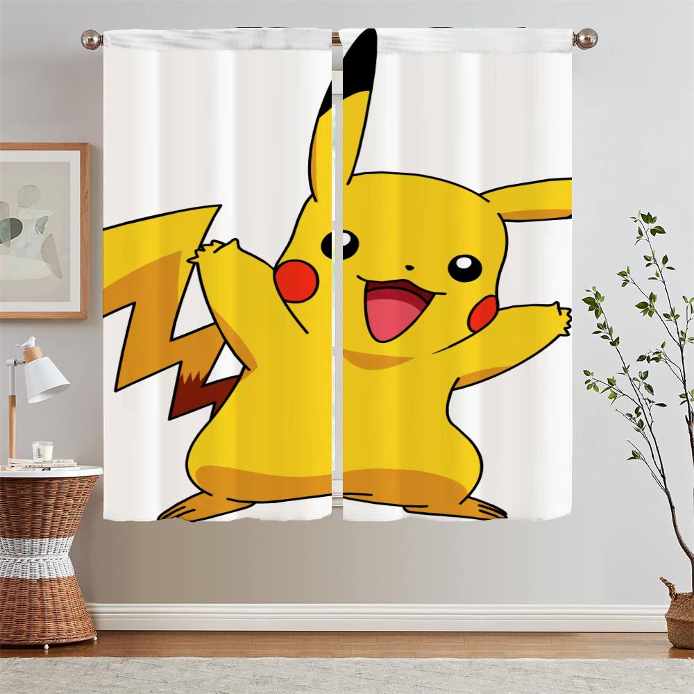 

Chiffon Curtain Tiebacks Pikachu Tentacles Youth Room Curtains for Rooms Luxury Curtains for Living Room on Sale Blinds Curls W50xH70cmx2pcs-CL