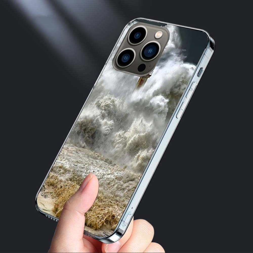 Lighthouse Phone Case For Iphone 16E 15 Pro 14 Plus 17E 16 17 Pro Max Air 11 12 13 Mini Shockproof Capa Cute Cover TPU Clear