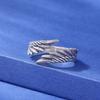 925 Sterling Silver Adjustable Angel Wing Ring