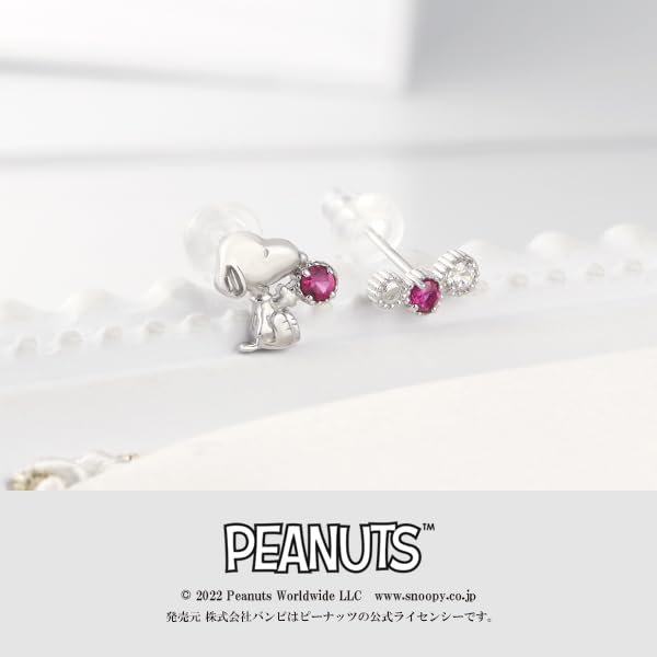 SNOOPY Happy Catch Silver 925 Earrings for Women