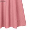 ZANZEA Women Elegant Casual V-Neck Short Sleeve A-line Dress