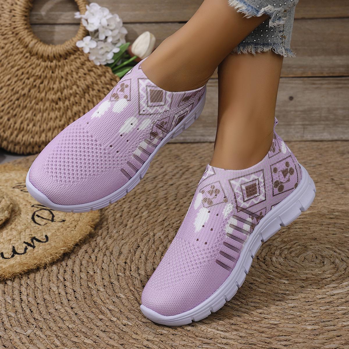 

Модные женские сетчатые дышащие слипоны на плоской подошве Женские теннисные туфли Женская повседневная обувь для ходьбы Кроссовки Женские вулканизированные туфли 43 розовый