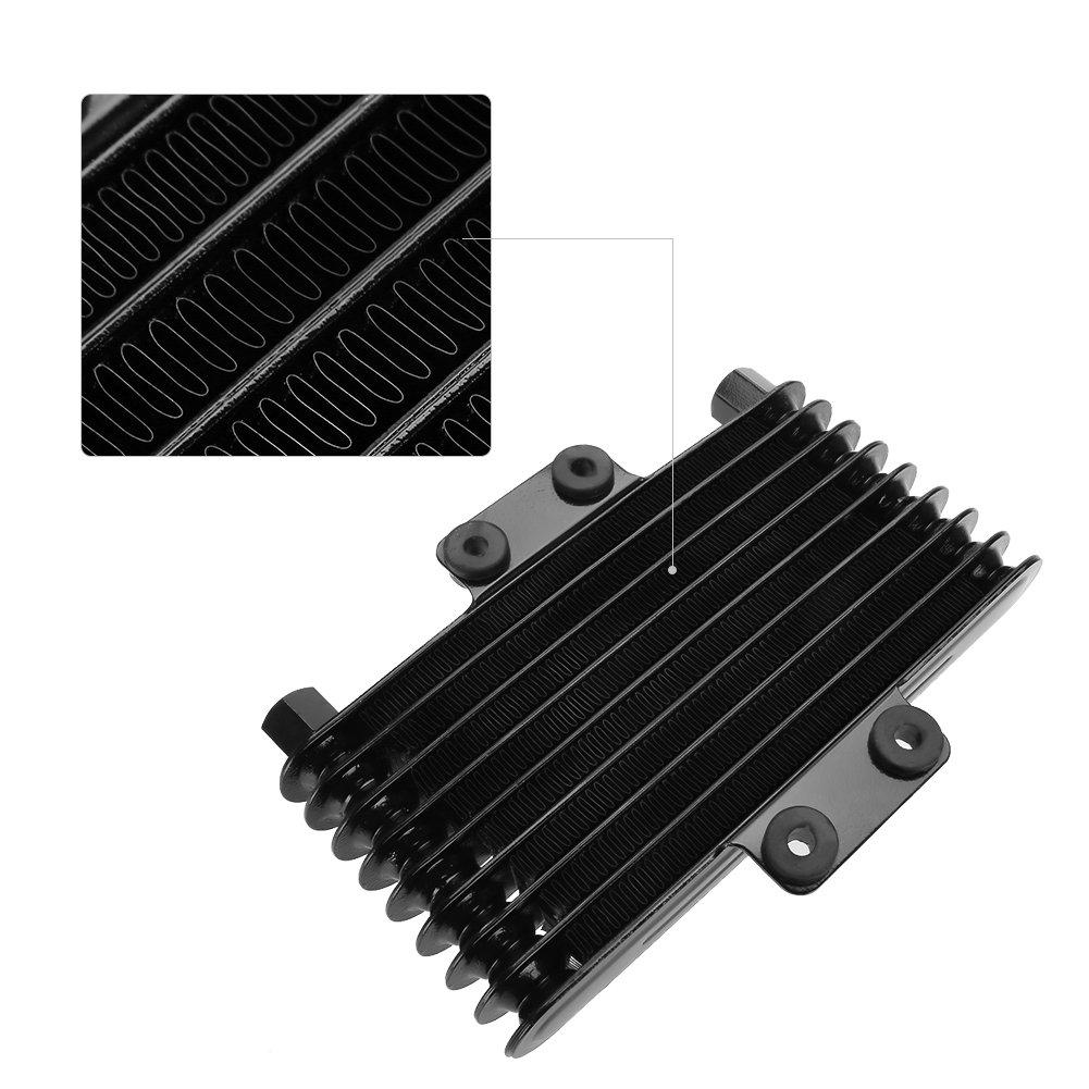 Motorcycle Aluminum 125ml Engine Oil Cooler/Cooling Radiator for 125cc-250cc ATVs, Black