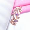 Purple Gold Plated Rose Gold Leaf Ring, Simple Personality Temperament, Live Design Ring