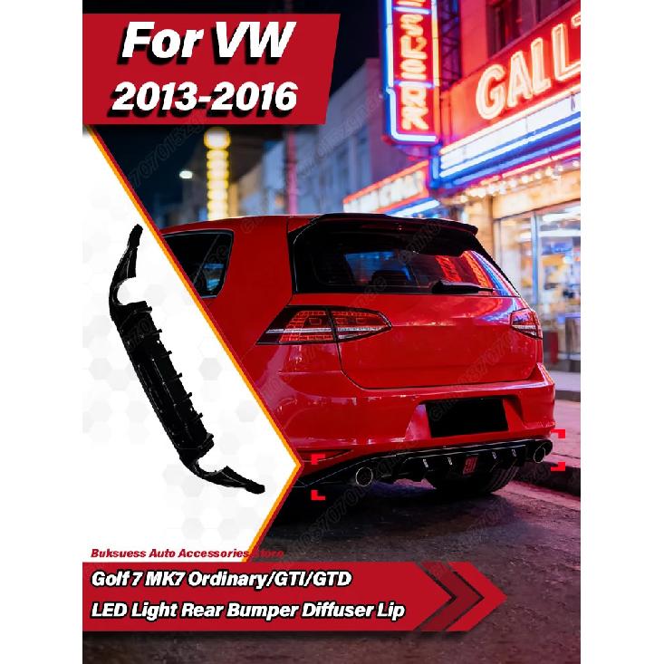 For VW Golf 7 MK7 Standard /GTI / GTD 2013 2014 2015 2016 Automobile Rear Bumper Blade-style Diffuser Lip Body Modificatikon Kit