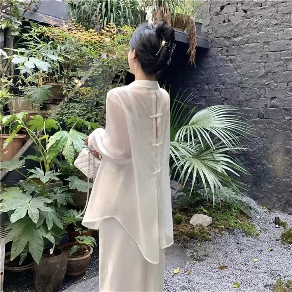 EDREES Long Sleeve Sheer Fashionable Summer Lightweight and Cute UV Sun Relaxed Stylish for Commuting and School Women's Blouse/Cardigan, Top, Top,