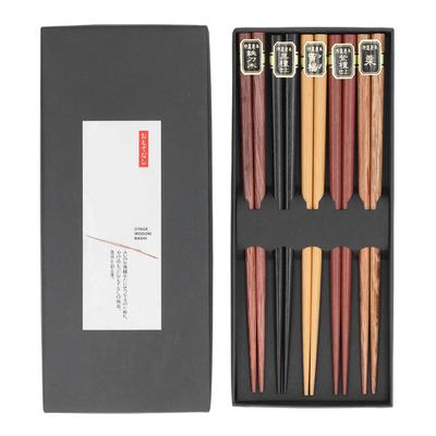 Conjunto de pauzinhos 5 cores diferentes madeira natural design antiderrapante pauzinhos confortáveis