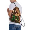 Custom Demon Slayers Drawstring Backpack Women Men Sport Gym Sackpack Foldable Manga Shopping Bag Sack