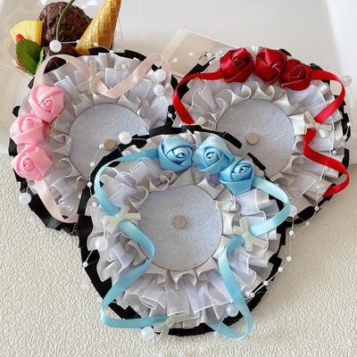 Cute Lace Magnetic Anime Badge Holder Rose Candy Pins Display Base Cross Star Ornate Ribbon Badge Flower Badge Display