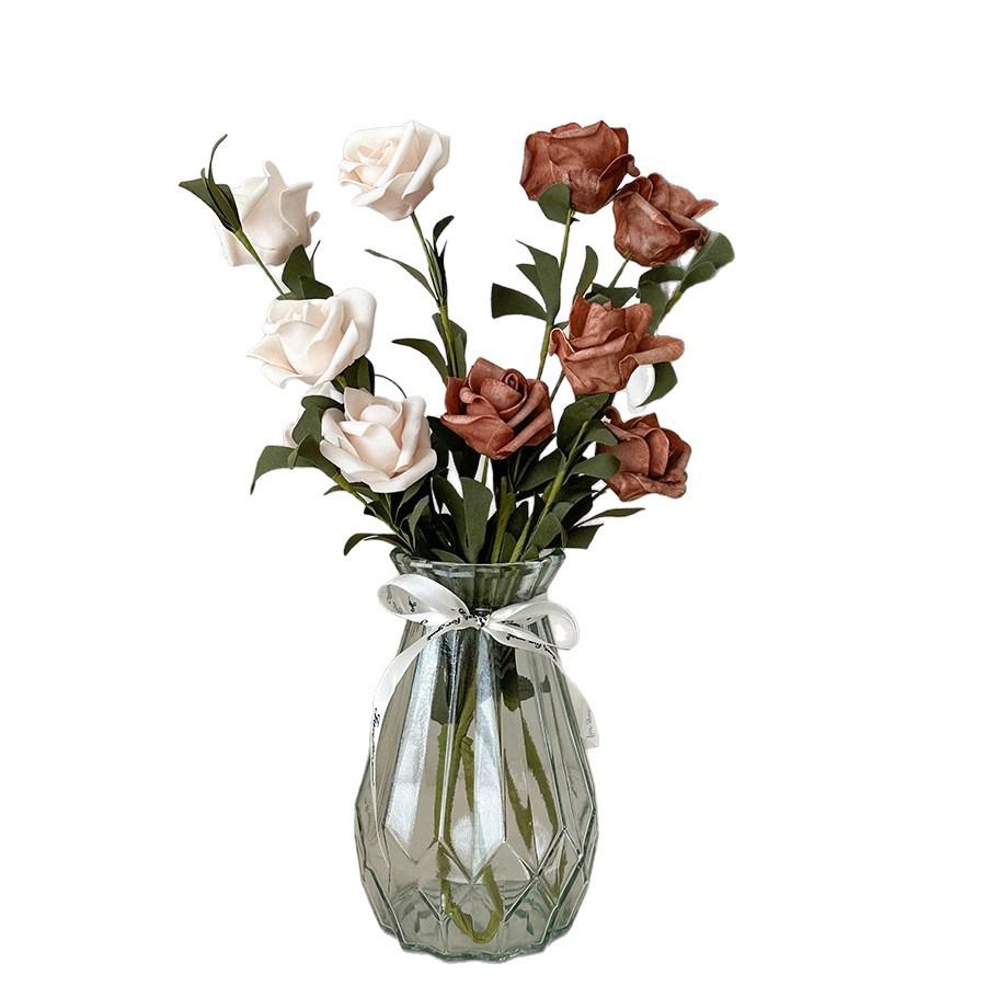 Windflower Hand Bouquet: Retro French Rose Dried Artificial Flowers In Paper Bag for Decoration & Photo Props