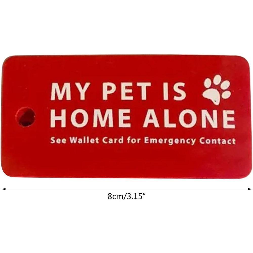 

New Acrylic Pet Contact Keychain with Contact Call Cards My Pet Is Home Alone Pet Key Ring Red Key Tags Pet Supplies