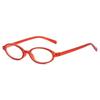 Retro Transparent Red Small Frame Oval Glasses Frame Plain Flat Mirror Concave Shape Female Y2K Myopia Glasses Small Face
