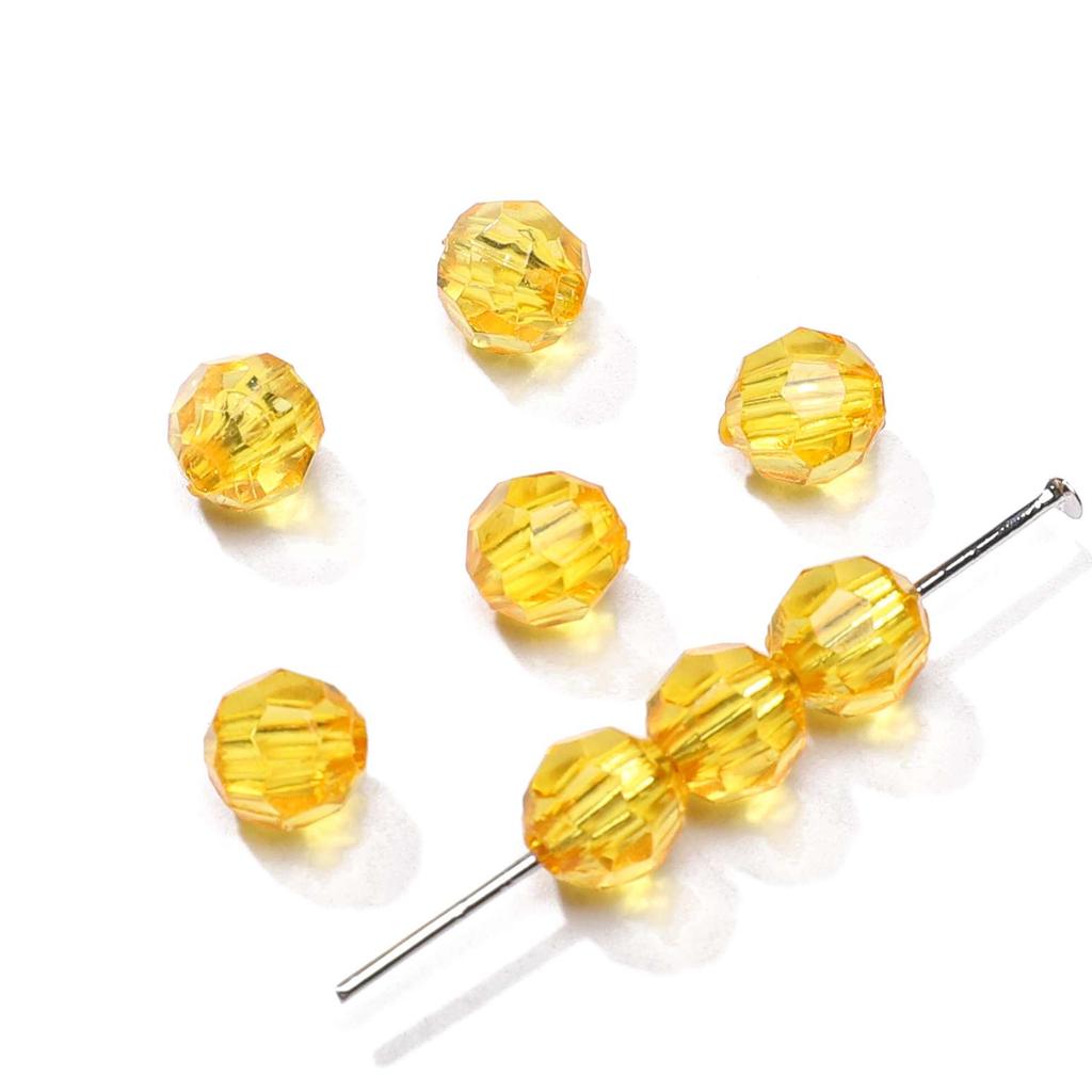 30-200Pcs Faceted Acrylic Beads Colorful Transparent Loose Spacer Beads for Jewelry Making DIY Accessories