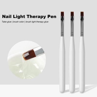 Penne UV per unghie da 2 pezzi Applicazione uniforme e liscia Setole in nylon metallico Penne UV per unghie leggere per corpo bianco