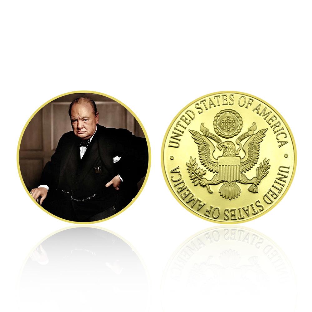 British Prime Minister Churchill commemorative coin, gold and silver coin fan collection