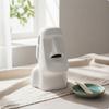 Moai Tissue Holder Sculptural Statue Box Glossy for Desk, Living Room, Office Black