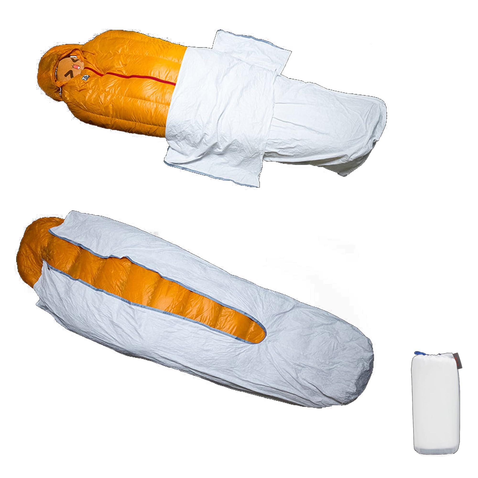 

3F UL GEAR Спальный мешок Удобный для автомобиля, улицы, при стихийных бедствиях и одиночного кемпинга, Чехол, Сверхлегкий (135г), Водонепроницаемый, Теплый, Дышащий,