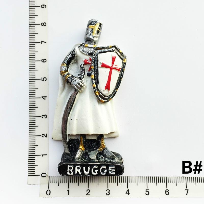 Kylskåpsmagneter Dekor Souvenir Belgien Spanien Skottland Warrior Knight Porträtt Magneter för kylskåp 3d Resin Craft Present
