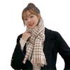 Black and White Houndstooth Plaid Scarf for Women Winter Warm Korean Version Versatile Long Imitation Cashmere Scarf Shawl Dual Use