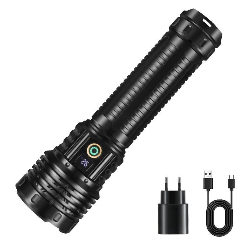 High Power LED COB Flashlights USB Rechargeable Tactical Zoom Torch Ultra Powerful Outdoor Long Range Camping Fishing Lantern