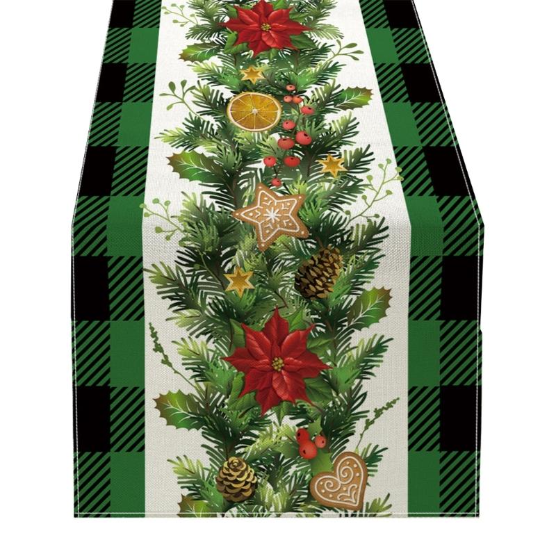 Christmas Table Runner Festive Home Table Cover Tablecloth for 2025 New Year Dropshipping