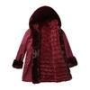 Winter Cotton Jacket for Women Detachable Fur Collar Mid Length Long Sleeved Style Overcoming Solid Color Hooded Warm Cotton Suit