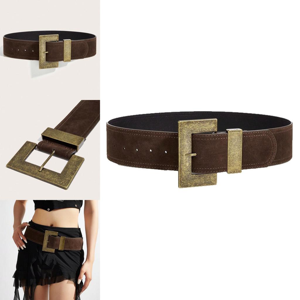 Style Rivet Leather Belt With Alloy Pin Buckle For Casual Outfits And Street Fashion