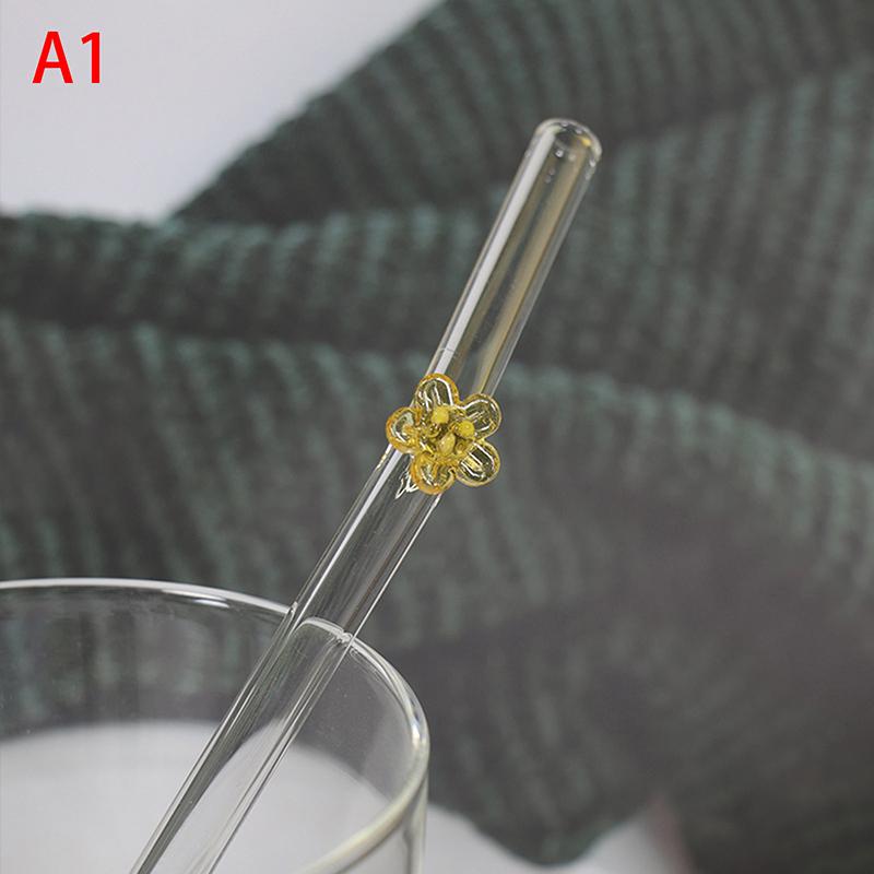 Květinová skleněná brčka Opakovaně použitelná brčka na pití Roztomilé brčko na festivalovou párty Svatbu Koktejlový bar Pláže
