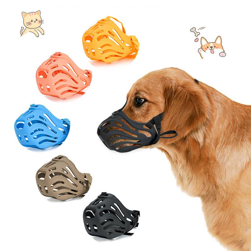Anti-Biting Adjustable Pets Muzzle for Medium Large Dogs Quick Release Comfort Soft Silicone Dog Mouth Mask Bozal Para De Perro