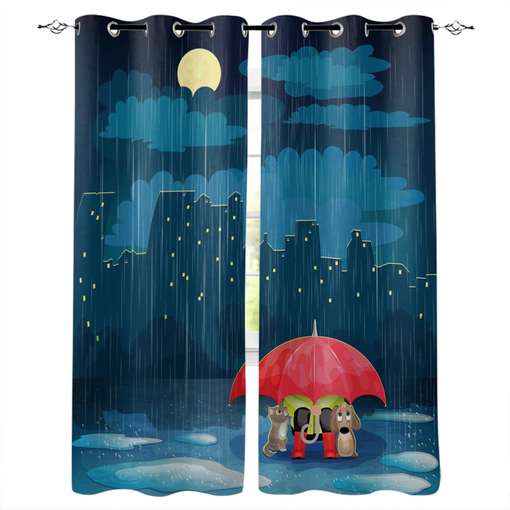 Night Panorama City Luxury Home Curtains Modern Home Supplies Living Room Bedroom Custom Curtains