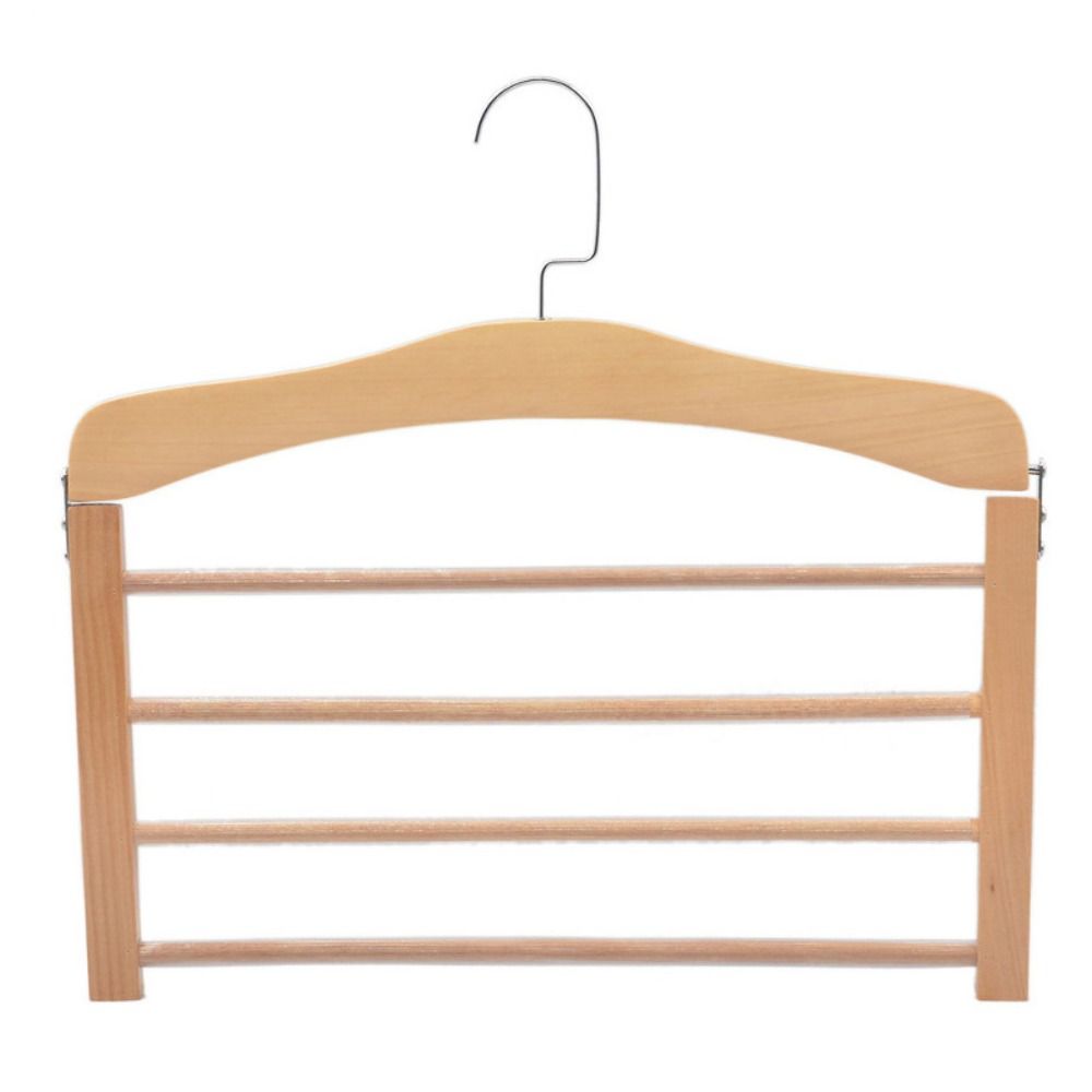 Anti Slip Pants Hanging Wooden Pants Rack Multi Functional Multi-layer Flat Hook  Hotel