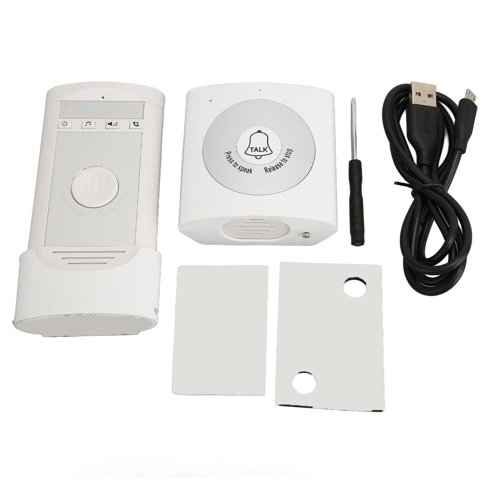 

Беспроводной домофон дверной звонок 2-сторонняя связь чистый звук большой диапазон электронный дверной звонок комплект для дома белый