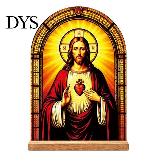 Exquisite Acrylic Table Centerpiece Catholic Statue Ornament, Tabletop Centerpiece, Freestanding Christian Unique Office Desk Accessories Religious