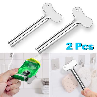 2Pcs Stainless Steel Metal Tube Toothpaste Squeezer Tube Bathroom Tools Paint Squeezer Dispenser