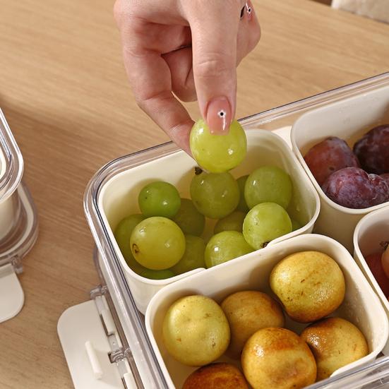 Food Storage Box with Lid And Handle Transparent Snack Organizer Moisture-proof Kitchen Container for Nuts Candies Biscuits Dried Fruits