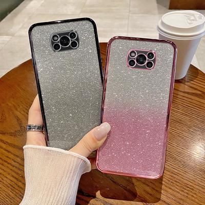 Für Xiaomi Poco X3 Pro Hülle Xiaomi Poco X3 NFC Handyhülle Glänzend Glitzer Plattierung Silikon Kameralinse Weiche Rückabdeckung