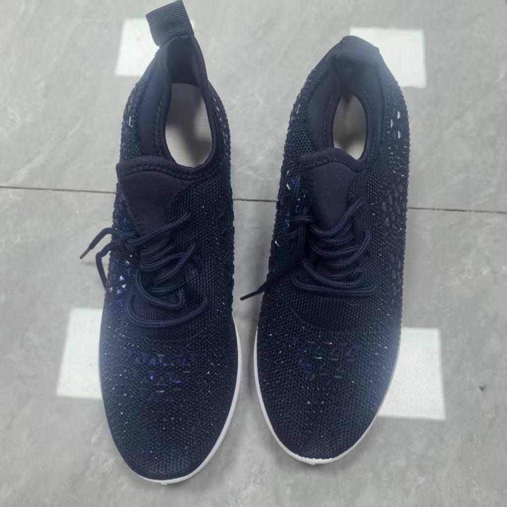 2025 Frühling/Herbst Damen Strass Keilsneakers: Dicke Sohle, Sportlicher Stil, Lässige Damenschuhe, Größe 43