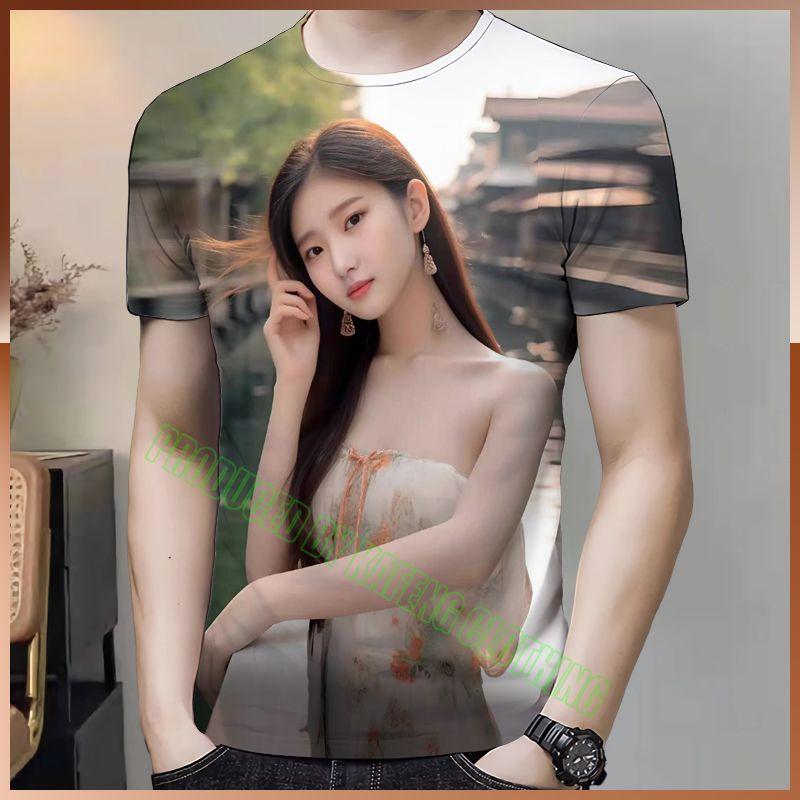 

Жаркая летняя крутая девушка новая мужская красивая футболка с короткими рукавами 3D круглый вырез 2024 спортивная футболка топ 6XL