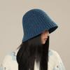Autumn Winter Fisherman Cap, Korean Style Women'S Knitted Bucket Hat Small Face-Shown Design, Warm Uv Protection Hat Casual