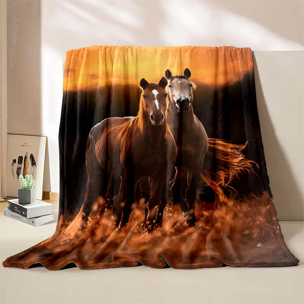 6 Größen Pferdedruck Decke Warm Weich und Bequem Heim Reise Decke Büro Sofa Bettwäsche Abdeckung Decke Geschenk